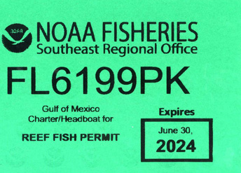 NOAA REEF PERMIT 2024 ANGLING ADVENTURES